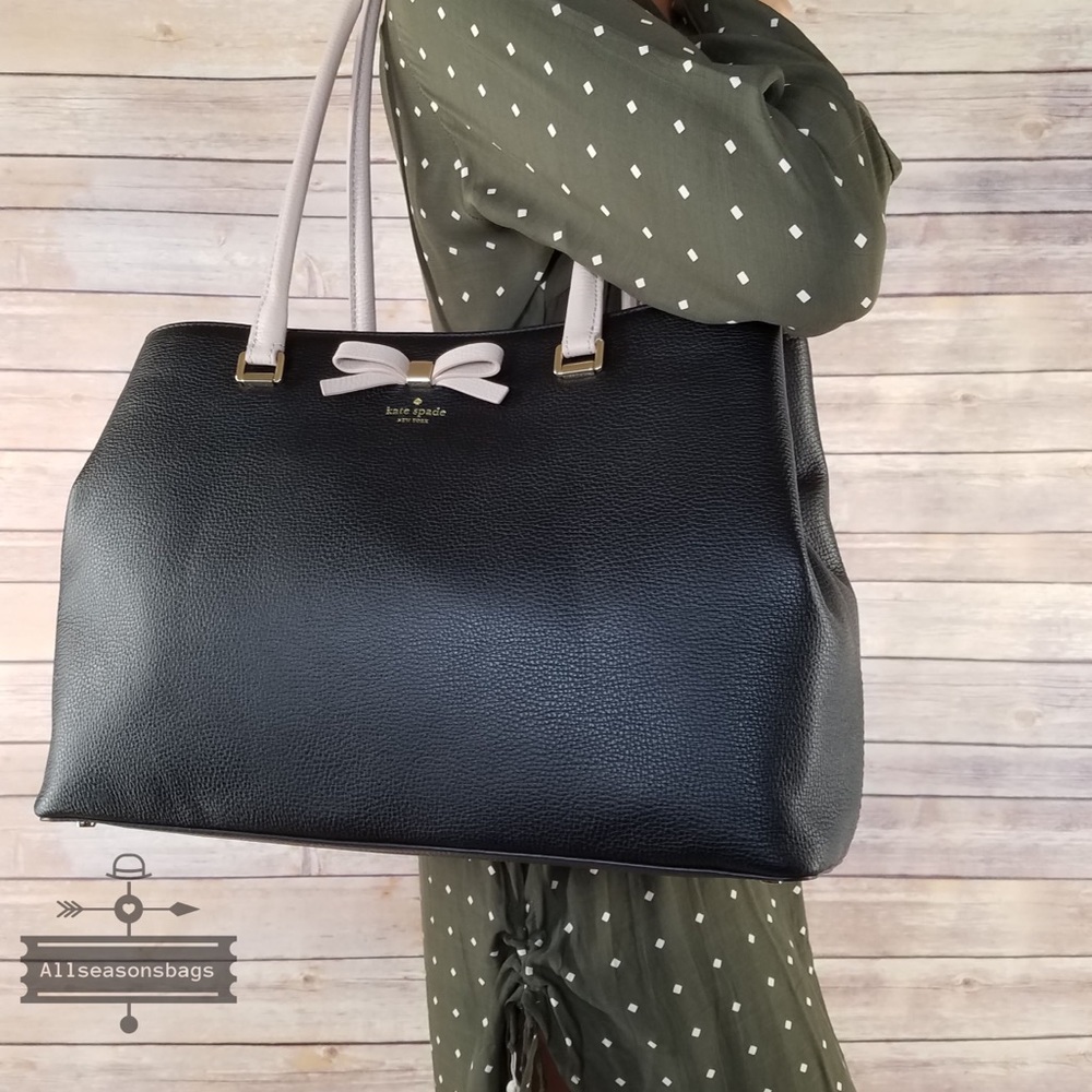 Kate spade LARGE Maryanne tote black bow satchel - Picture 2 of 8